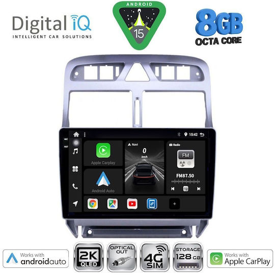 Digital IQ Ηχοσύστημα Αυτοκινήτου για Peugeot 307 2001-2008 (Bluetooth/USB/WiFi/GPS/Apple-Carplay/Android-Auto) με Οθόνη Αφής 9"