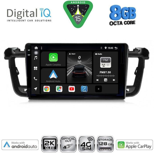 Digital IQ Ηχοσύστημα Αυτοκινήτου για Peugeot 508 2010-2016 (Bluetooth/USB/WiFi/GPS/Apple-Carplay/Android-Auto) με Οθόνη Αφής 9"