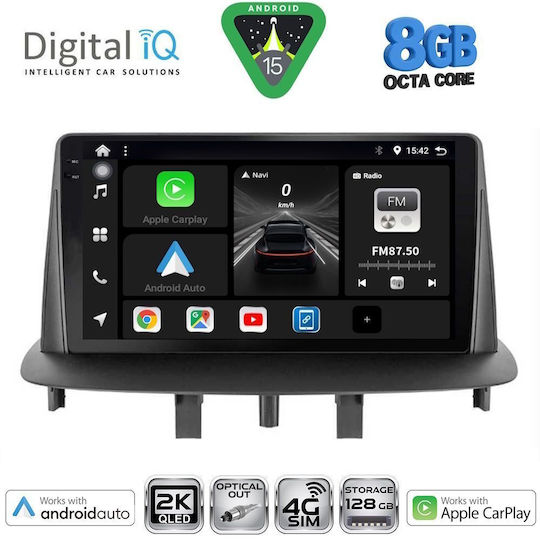 Digital IQ Car Audio System for Renault Megane 2009-2016 (Bluetooth/USB/WiFi/GPS/Apple CarPlay/Android Auto) with 9" Touch Screen