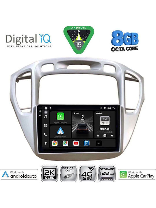 Digital IQ Car Audio System for Toyota Highlander 2002-2009 Bluetooth USB WiFi GPS Apple CarPlay Android Auto with 9" Touch Screen