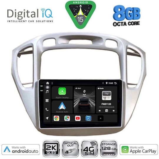 Digital IQ Ηχοσύστημα Αυτοκινήτου για Toyota Highlander 2002-2009 (Bluetooth/USB/WiFi/GPS/Apple-Carplay/Android-Auto) με Οθόνη Αφής 9"