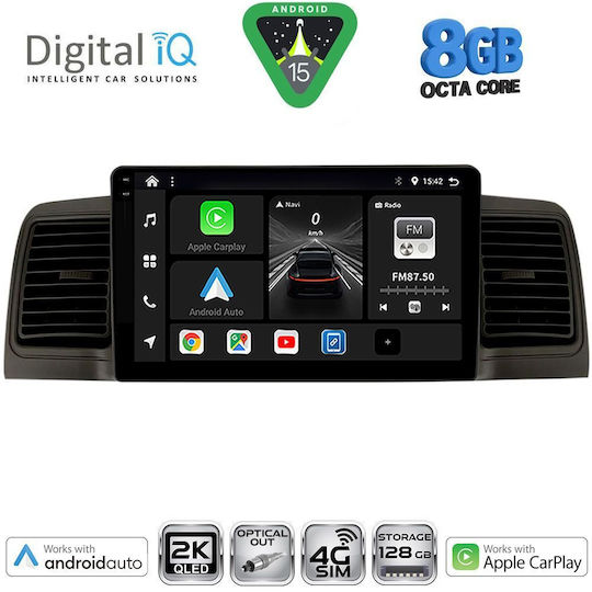 Digital IQ Car Audio System for Toyota Corolla 2001-2006 Bluetooth USB WiFi GPS Apple CarPlay Android Auto with 9" Touch Screen