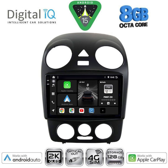 Digital IQ Ηχοσύστημα Αυτοκινήτου για Volkswagen Beetle 2004-2011 (Bluetooth/USB/WiFi/GPS/Apple-Carplay/Android-Auto) με Οθόνη Αφής 9"