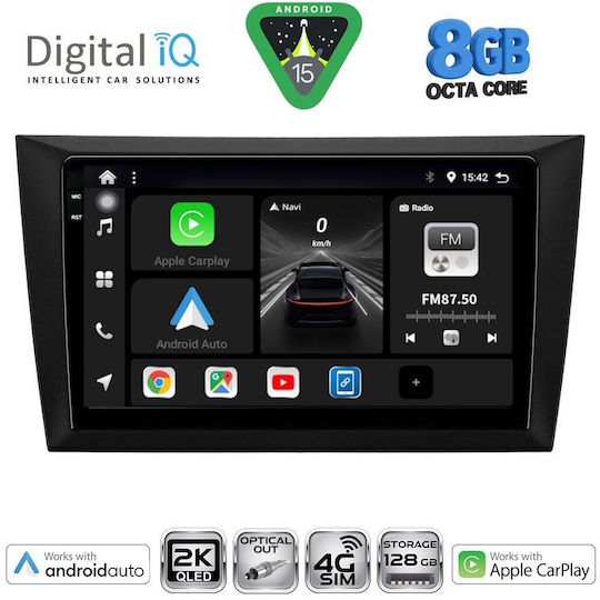 Digital IQ Car Audio System for Volkswagen Golf 2009-2012 with Clima (Bluetooth/USB/WiFi/GPS/Apple CarPlay/Android Auto) with 9" Touch Screen