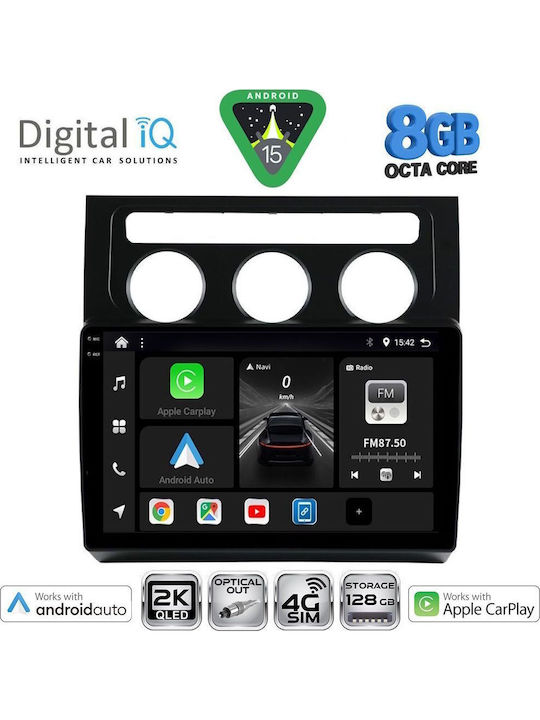 Digital IQ Sistem Audio Auto pentru VW Turan 2003-2010 cu Clima Bluetooth USB Wi-Fi GPS Apple CarPlay Android Auto cu Ecran Tactil 10"
