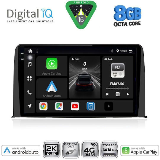 Digital IQ Car Audio System for Honda CR-V 2017-2023 Bluetooth USB WiFi GPS Apple CarPlay Android Auto with 10" Touch Screen