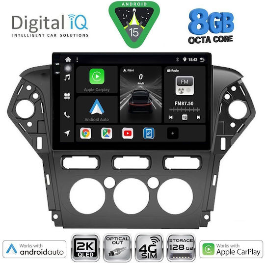 Digital IQ Ηχοσύστημα Αυτοκινήτου για Ford Mondeo 2011-2013 με A/C (Bluetooth/USB/WiFi/GPS/Apple-Carplay/Android-Auto) με Οθόνη Αφής 10"
