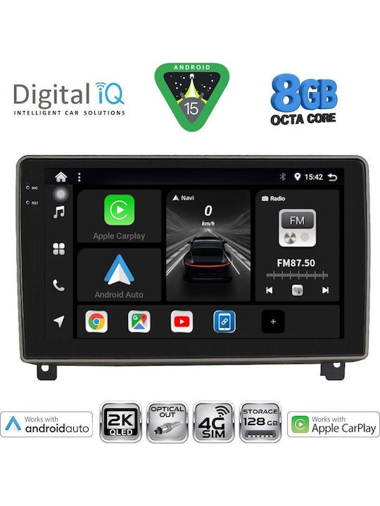 Digital IQ Car Audio System for Peugeot 407 2004-2011 Bluetooth USB WiFi GPS Apple CarPlay Android Auto with 9" Touch Screen