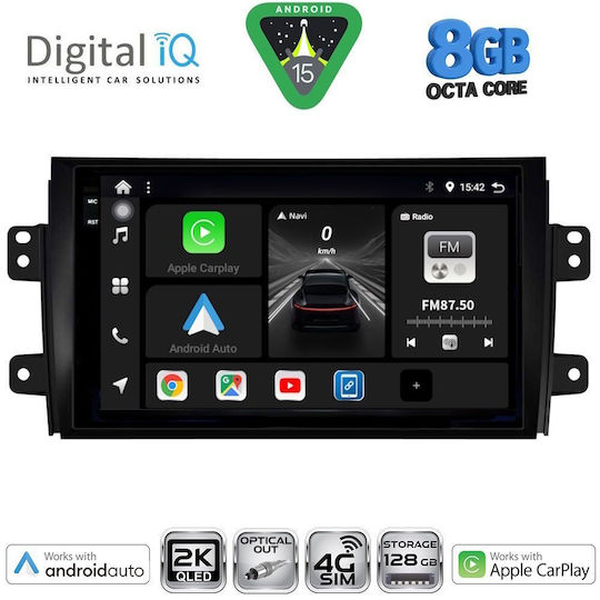 Digital IQ Car Audio System for Fiat Sedici Suzuki SX4 2005-2013 Bluetooth USB WiFi GPS Apple CarPlay Android Auto with 9" Touch Screen