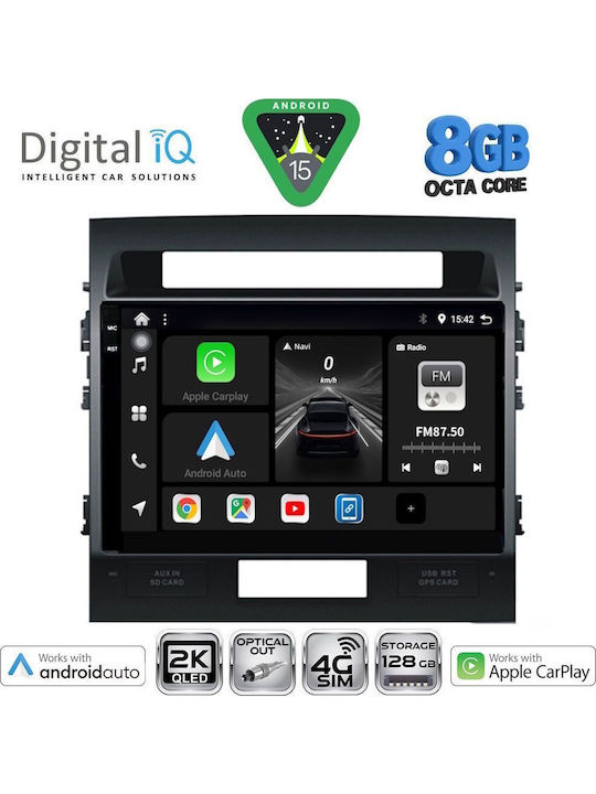 Digital IQ Car Audio System for Toyota Land Cruiser 2008-2015 Bluetooth USB WiFi GPS Apple CarPlay Android Auto with 10" Touch Screen