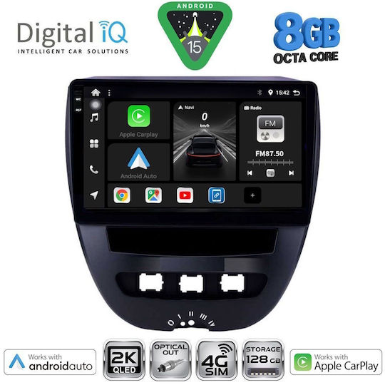 Digital IQ Car Audio System for Toyota Aygo 2005-2014 Bluetooth USB WiFi GPS Apple CarPlay Android Auto with 10" Touch Screen