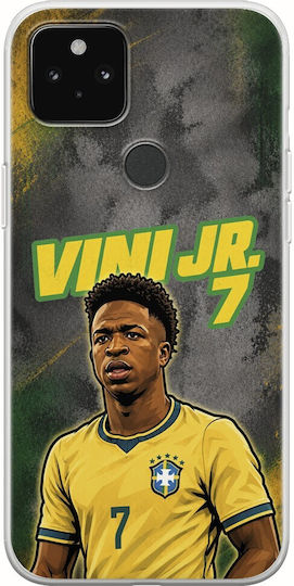 World Stars Collection Vinicius Junior Google Pixel 5 Flexible TPU Transparent Silicone Case