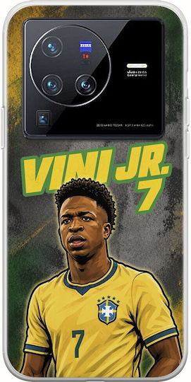 Husă World Stars Collection Vinicius Junior Vivo X80 Pro Flexibil TPU Silicon Transparent