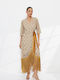 Maxi Abendkleid Wickel Gold