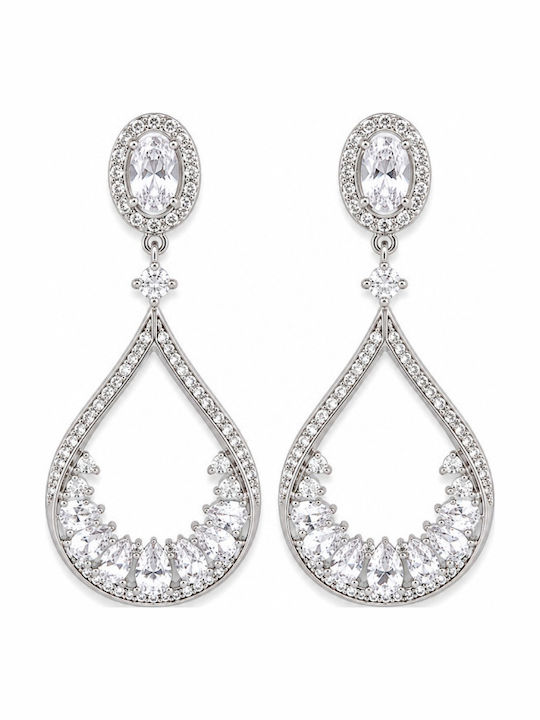 Jooliete Silver Dangle Earrings with Stones