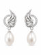 Jooliete Silver Dangle Earrings with Stones & Pearls
