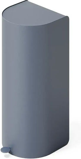 Premium Recycling Mülleimer aus Inox mit Pedal Blau 60lt