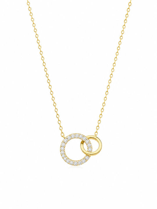 Ioannis Kosmima Double Necklace Made of Gold Plated Silver with Zircon