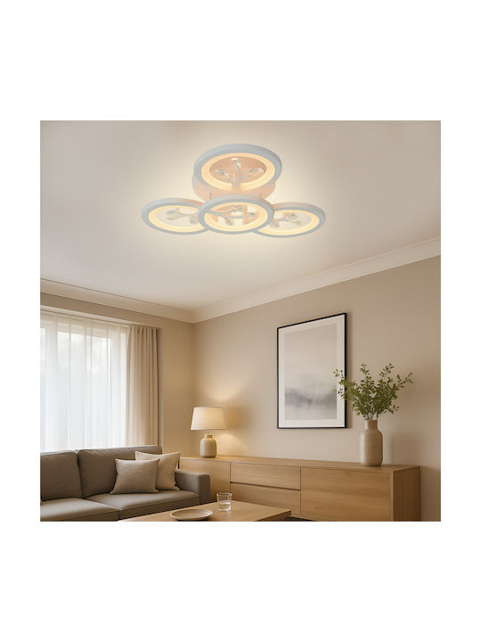 Alista Home Plafonieră de Tavan Albă cu LED Integrat și Cristale și Telecomandă
