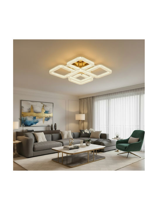 Alista Home Plafonieră de Tavan Aurie cu LED Integrat și Cristale și Telecomandă
