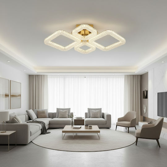 Alista Home Ceiling Mount Light Gold with Integrated LED and Crystals and Remote Control