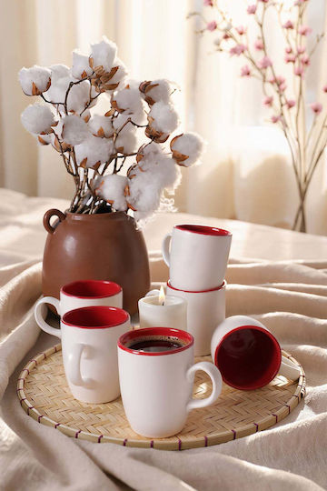SteweHome Keramiktasse Weiß 300ml 6 Stück