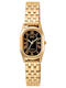 Women's Battery Watch with Gold Metal Bracelet