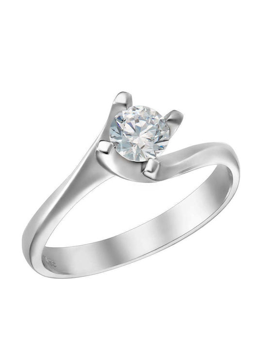 Ioannis Kosmima Single Stone Ring In 9K White Gold