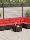 Garten- und Outdoor-Möbelsets Typsatz Wohnzimmer 7 Stücke Herstellerfarbe Braun