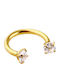Silver And More Barbell Piercing Earring from Gold Plated Steel White