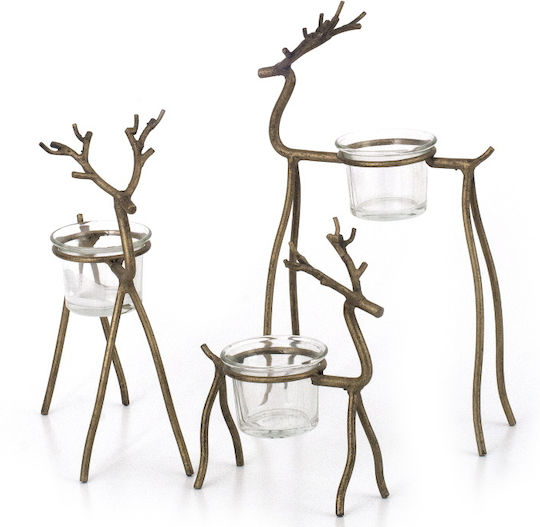 Zaros Weihnachtskerzenleuchter Bronze 27x16cm 3Stücke