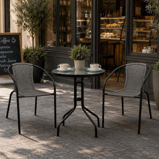 Garten- und Outdoor-Möbelsets Speisesaal Baleno-w 2 Stück Schwarz E240,17W