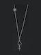 Silver Necklace Heart Cross New