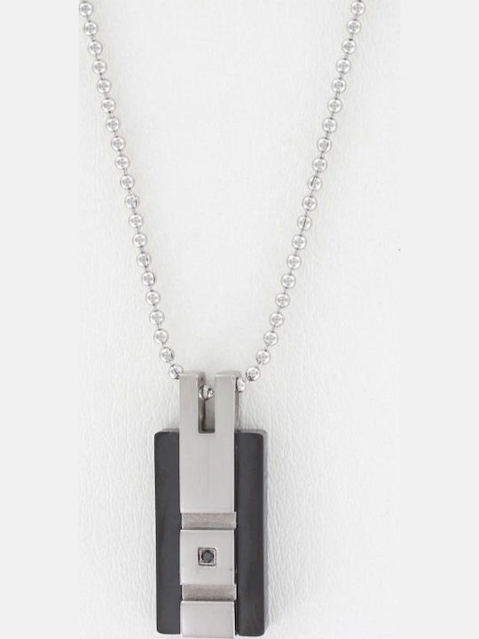 Μενταγιόν Black Zircon Αλυσίδα