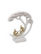 Decorative Polyresin 23x7.5x26 Cm White Gold Keskor 72340-2