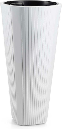 HowHomely Kunststoff Blumentopf Weiß 39cm