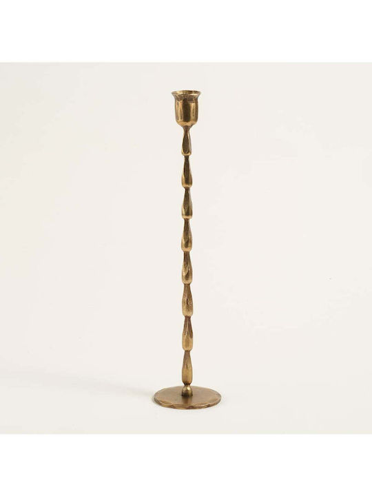SteweHome Metal Candle Holder In Yellow Colour 7x35x7cm