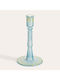 SteweHome Glass Candle Holder In Blue Colour 9x18cm