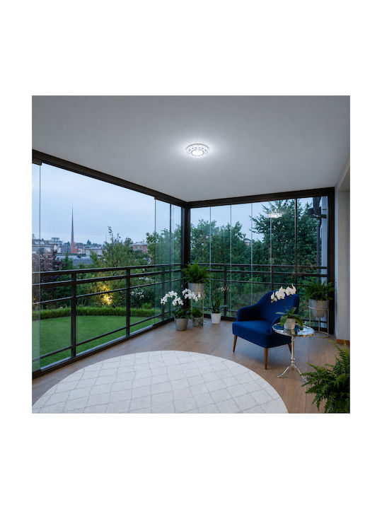 Alista Home Spot Rotund Din Sticlă Încorporat Cu LED RGB Alb