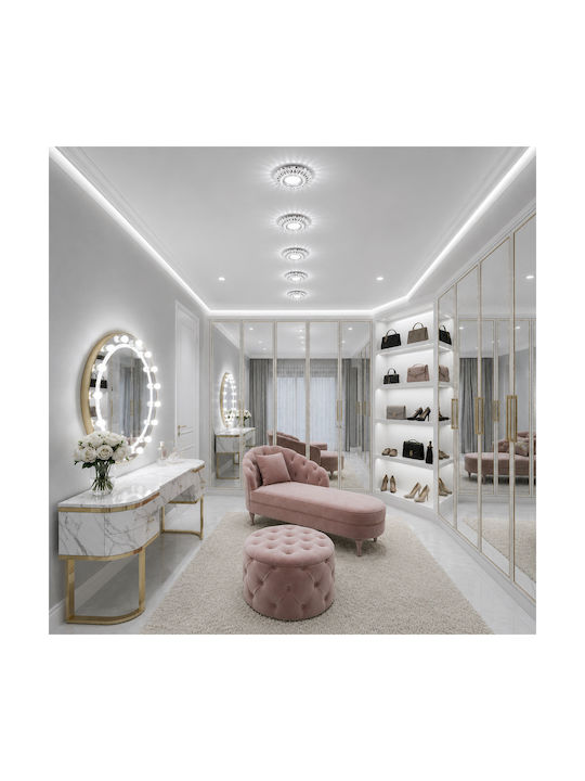 Alista Home Spot Rotund Din Sticlă Încorporat Cu LED RGB Alb