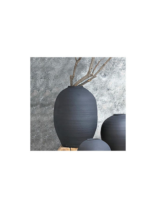 Zaros Vază Decorativă Ceramică Neagră