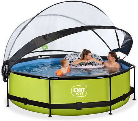 Exit Toys Round Swimming Pool with Metallic Frame 300x76cm Green