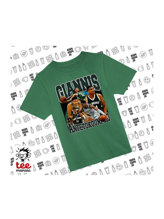 Kinderoberteile T-Shirt Grün Giannis Antetokounmpo KP_29297_tshirt-kid-grün