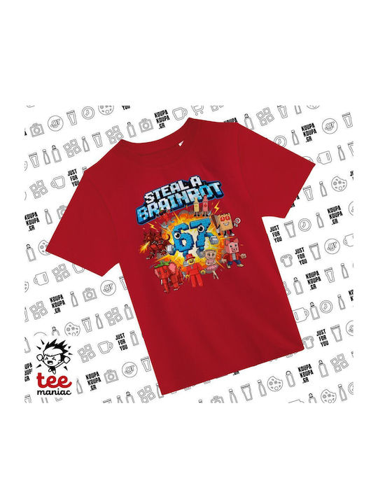 Style Kinderoberteile T-Shirt Rot Steal A Brain...