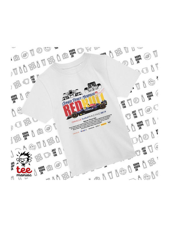 Kinderoberteile T-Shirt Weiß Sergio Perez F1 Red Bull Racing