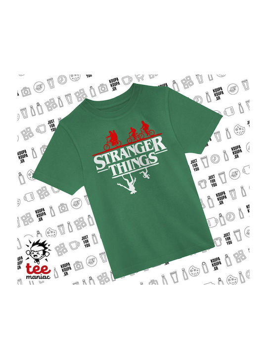 Stranger Things Kinderoberteile T-Shirt Grün Up...