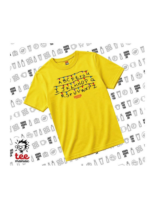 Stranger Things Παιδικό T-shirt Κίτρινο Abc