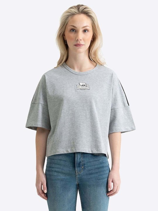 Lonsdale Γυναικείο Oversized Crop T-shirt Marl ...
