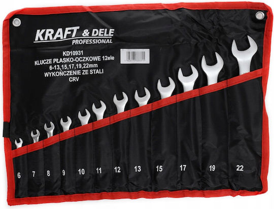 Flat Ring Wrenches 6-22 Set 12 Wrenches Flat Wrench