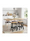 Bar Stools with Backrest Wooden Black 2 Pieces 40x29x63cm